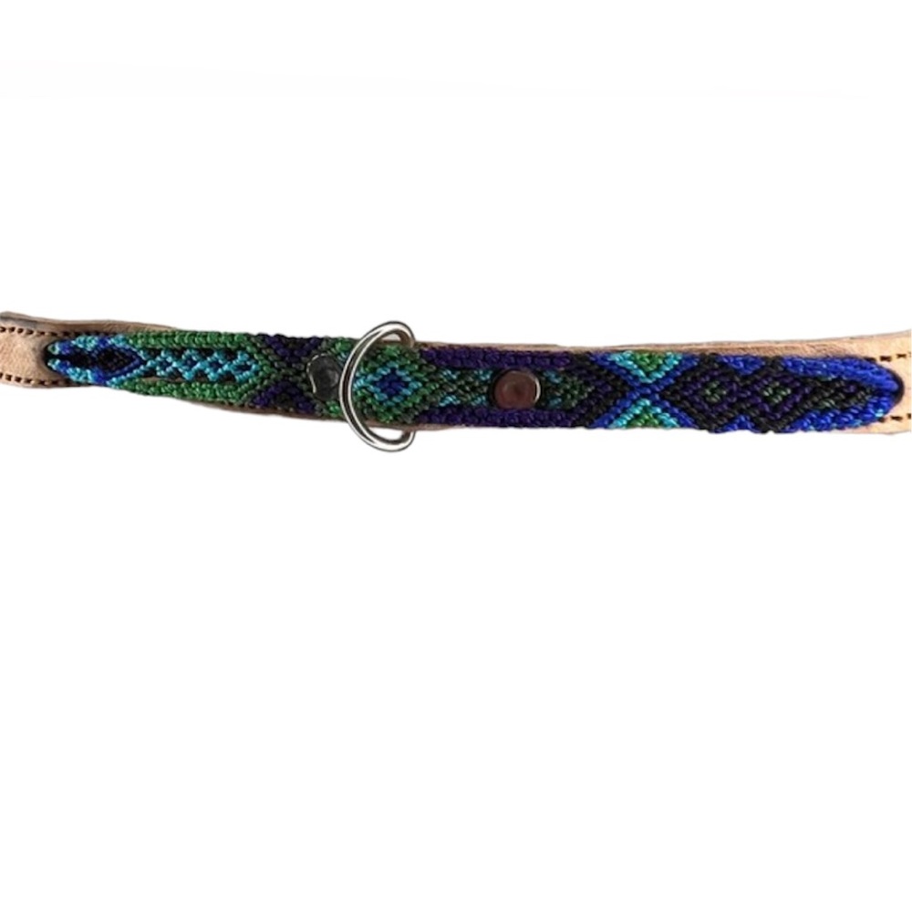 Leather and embroidered pet collar